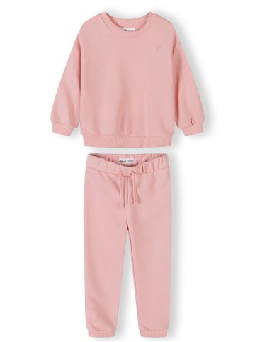 Minoti 2-tlg Langarmshirt & Hose NOSFLEECE102 in graumeliert