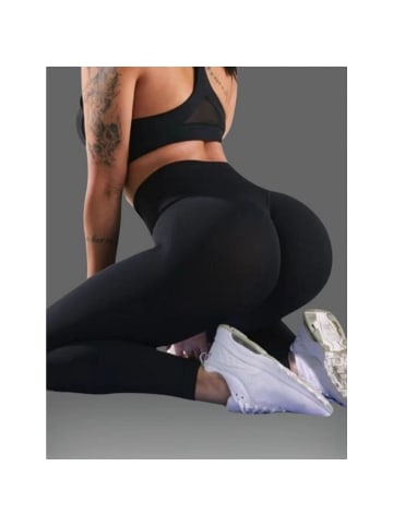 COFI 1453 Damen Gym Fitness Leggings sportleggings Jogging Sport Bottoms in Schwarz