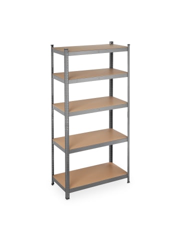 relaxdays 2 x Schwerlastregal in Grau - (B)90 x (H)180 x (T)45 cm