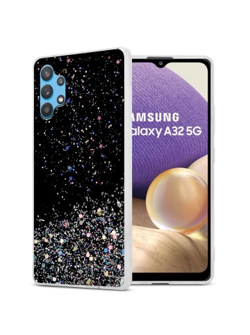 cadorabo Hülle für Samsung Galaxy A32 5G Glitter in Schwarz mit Glitter