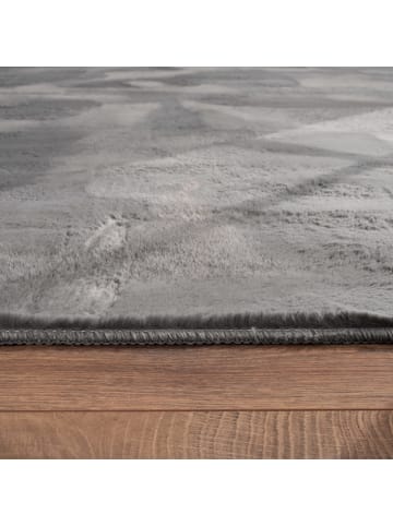 KADIMA DESIGN Teppich Kurzflor waschbar Einfarbig Wohnzimmer in Anthrazit