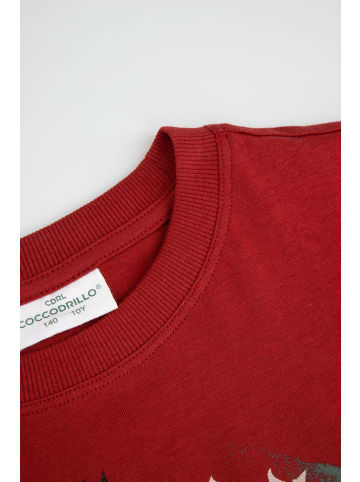Coccodrillo T-Shirt mit kurzen Ärmeln in dunkelrot