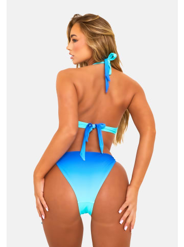 Moda Minx Bikini Hose Club Tropicana seitlich gebunden in Blau