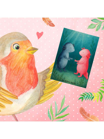 Mr. & Mrs. Panda Klappkarte Axolotl Liebe Design ohne Spruch in Weiß