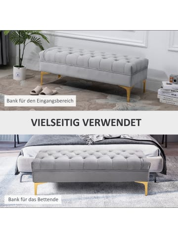 HOMCOM Sitzbank in Hellgrau & Gold 118L x 45B x 42H cm
