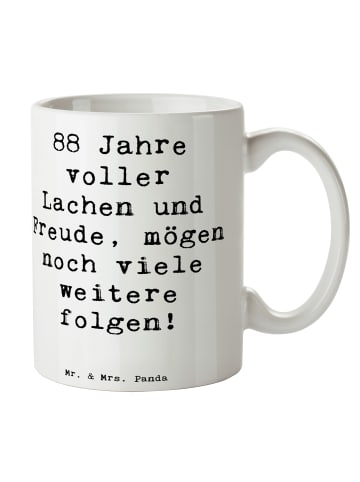 Mr. & Mrs. Panda Tasse Spruch 88. Geburtstag Freude mit Spruch in Weiß