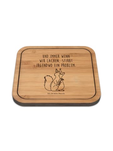 Mr. & Mrs. Panda Tischuntersetzer Eichhörnchen Blume mit Spruch in Transparent