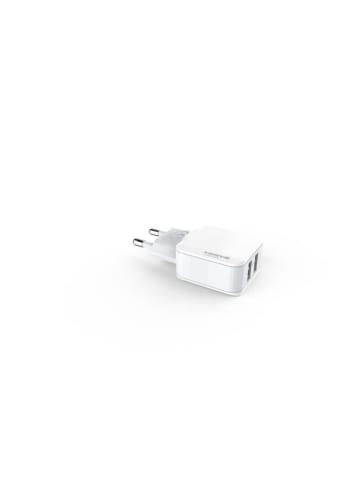 COFI 1453 Dual USB 2.1A Schnell Wandladegerät Reiseladegerät Stecker weiß in Weiß