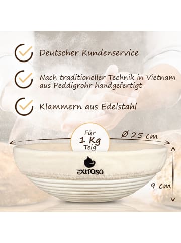 Exitoso Brot-Garkorb rund  Creme