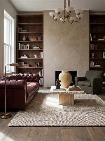 KADIMA DESIGN Flachgewebe-Teppich Handgewebt MEDWAY 65% Wolle Pflegeleicht in Beige