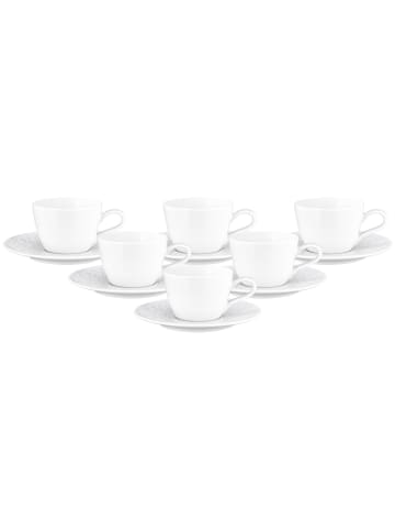 Seltmann Weiden 6er Set Kaffeetassen mit Untertassen Nori Home 240 ml in weiß