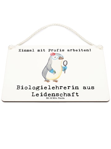 Mr. & Mrs. Panda Schild Biologielehrerin Leidenschaft mit Spruch in Weiß