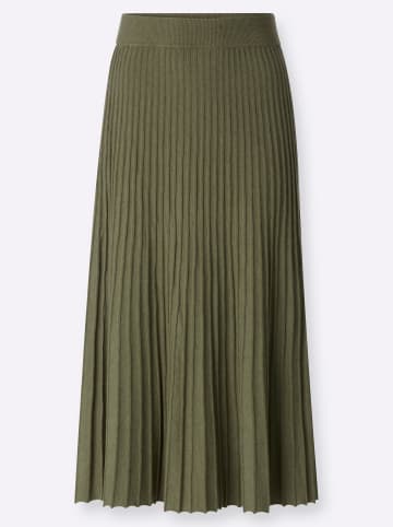 Heine Strickrock in khaki-meliert