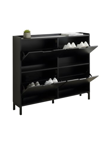 relaxdays Schuhkipper in Schwarz - (B)100 x (H)90 x (T)19 cm