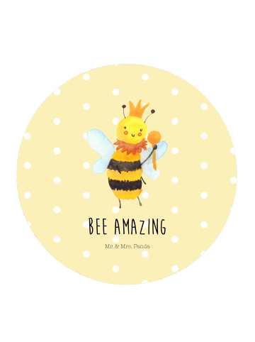 Mr. & Mrs. Panda magnet Biene König mit Spruch in Gelb Pastell