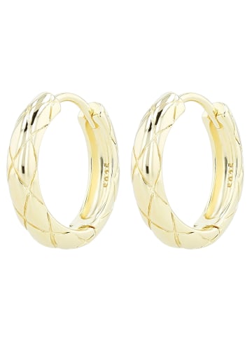 Adeliás Damen Ohrringe – Klappcreole aus 925 Silber in gold