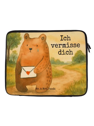 Mr. & Mrs. Panda Laptop Tasche Bär Vermissen Design mit Spruch in Weiß