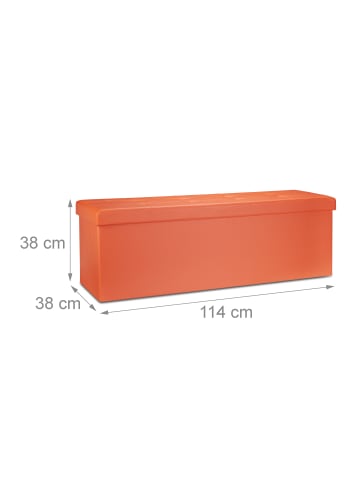 relaxdays Faltbare Sitzbank in Orange - (B)114 x (H)38 x (T)38 cm