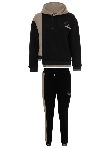 Tom Barron Trainingsanzug Set With Asymetric Design And Printing in black