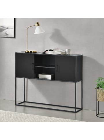 en.casa Sideboard Motala in Schwarz (H)90cm (B)108.5cm (T)30cm