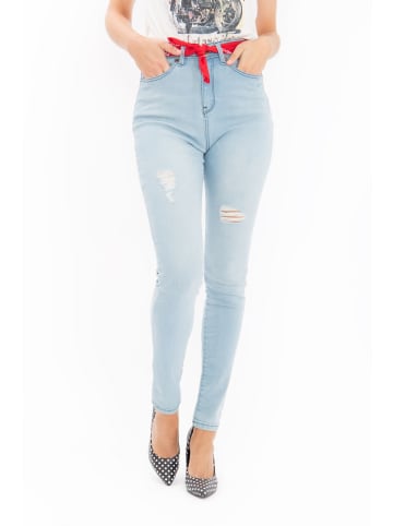 Queen Kerosin Queen Kerosin QUEEN KEROSIN High Waist Jeans Betty Fit Betty Fit in hellblau