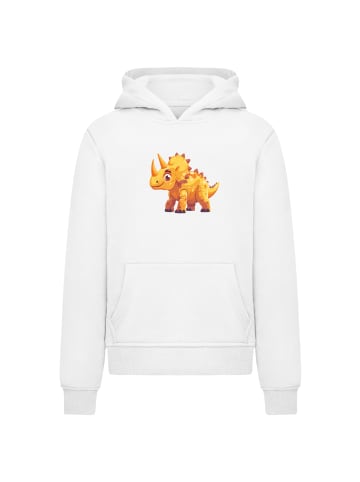 F4NT4STIC Hoodie Süßer Triceratops Dinosaurier in weiß