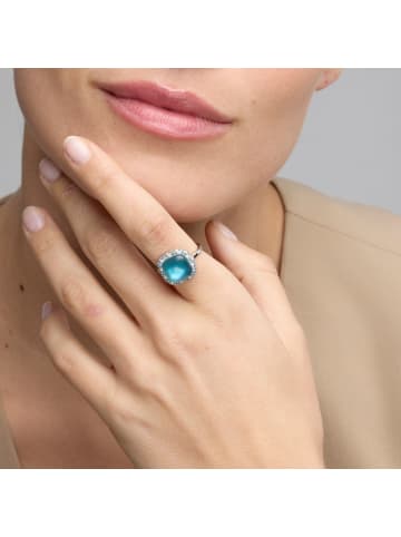 Luxenter Ring Baddal 925er Sterlingsilber verstellbar -Baddal blue