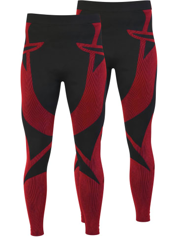 normani 2 x Thermounterhose Lange Skiunterwäsche für Herren in Schwarz/Rot