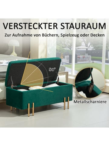 HOMCOM Sitzbank mit Stauraum-100B x 40T x 42H cm-Grün