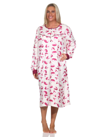 NORMANN Nachthemd langarm Kuschel interlock - 87445 in rose