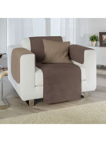 Erwin Müller Baumwollmischung Armlehnenschoner 2er-Pack Matera in espresso/hellbraun