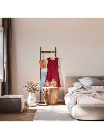 relaxdays Handtuchleiter in Schwarz/ Braun - (B)44 x (H)160,5 cm