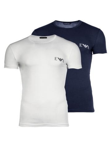 Emporio Armani T-Shirt 2er Pack in Blau/Weiß