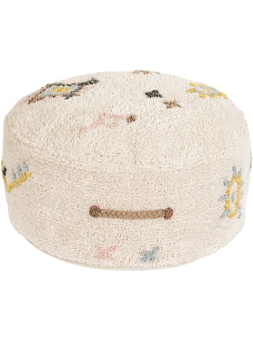 Happy Decor Kids Puff "Itza" in Beige/Mehrfarbig - 50x50x20 cm