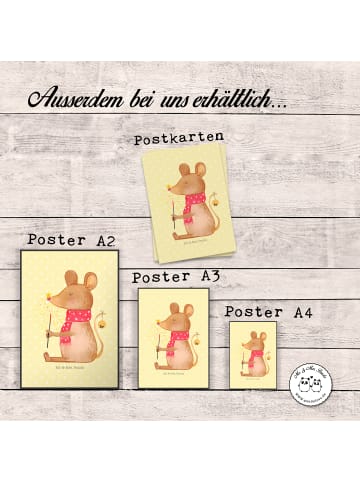 Mr. & Mrs. Panda Bild Maus Weihnachten ohne Spruch in Gelb Pastell