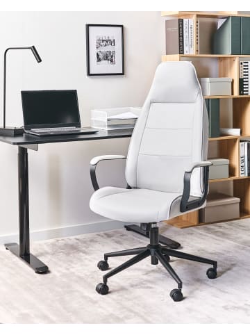 Beliani Bürostuhl REBEL in Weiß/Schwarz - (W) 67 x (H) 120 x (L) 67 cm