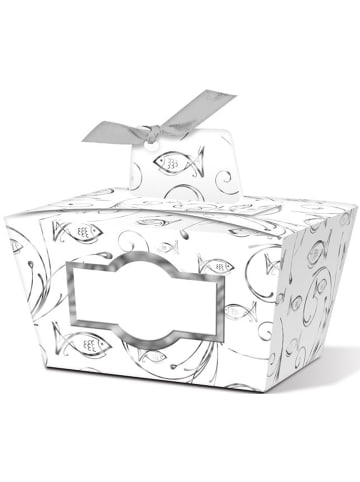 Buntpapierfabrik Ludwig Bähr Geschenkbox Joanna silber 8,5x4,5x6cm Packung mit 5 Stück Motiv: 04