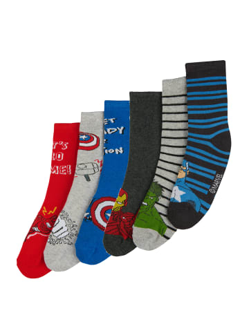 Yuhu.kids 6er-Set: Socken Avengers Iron Man Hulk Captain America in Mehrfarbig