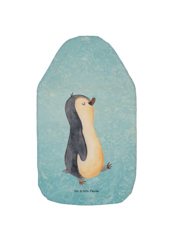 Mr. & Mrs. Panda Wärmflasche Pinguin mHerzieren ohne Spruch in Eisblau