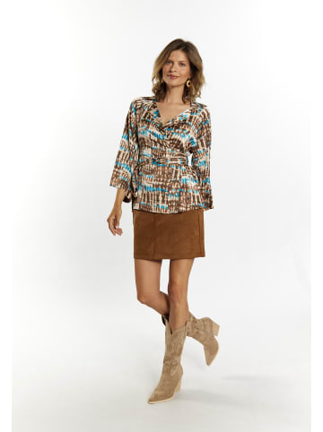usha FESTIVAL Damen Wickelbluse in Braun Mehrfarbig