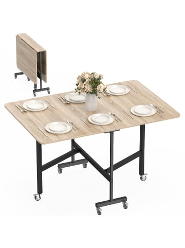 HOMCOM Esstisch-120L x 80B x 73H cm-Eiche