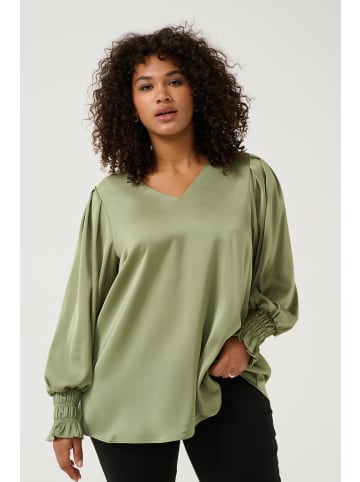 KAFFE curve Langarm-Bluse KChilla A-shape in Oil Green