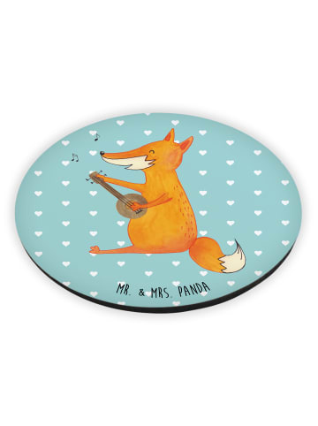 Mr. & Mrs. Panda Kühlschrankmagnet Fuchs Gitarre ohne Spruch in Türkis Pastell