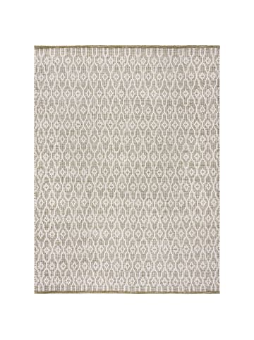 KADIMA DESIGN Teppich Wolle Kurzflor Diamant Muster, Wohnzimmer in Hellgrün