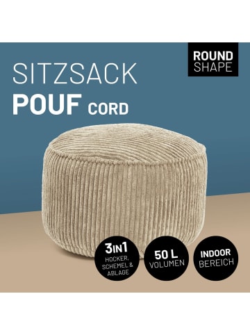Lumaland LUMALAND Sitzsack Pouf Cord - Beige