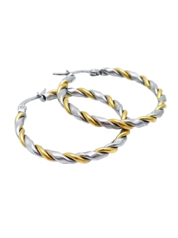 Bungsa Creolen in Gold-silber