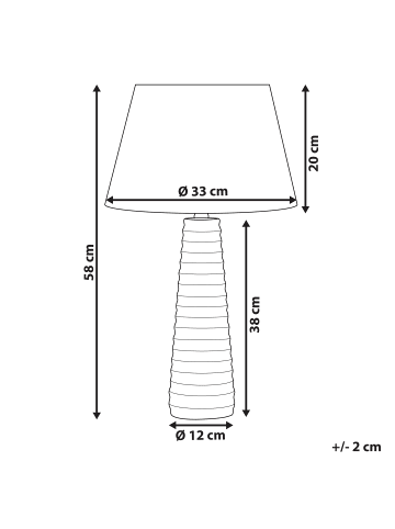 Beliani Tischleuchten VILNIA in Silber/Schwarz - (W) 33 x (H) 58 x (L) 33 cm