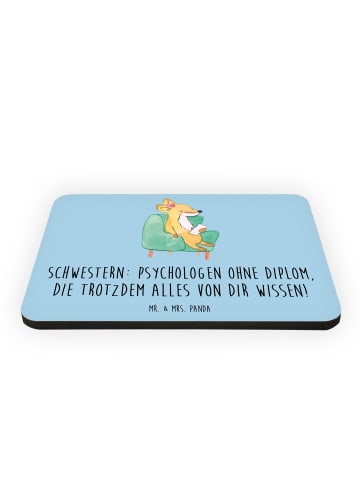 Mr. & Mrs. Panda Pinnwand Magnet Schwestern Psychologen mit Spruch in Blau Pastell