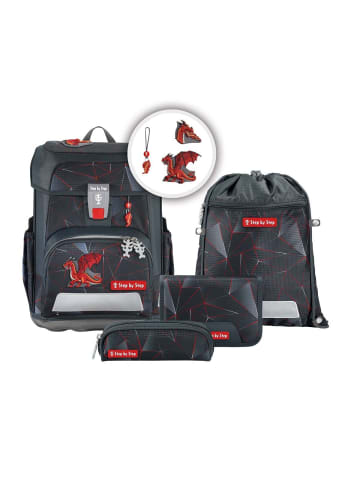 Step by Step Schulranzen Dragon Drako in grau/rot/schwarz