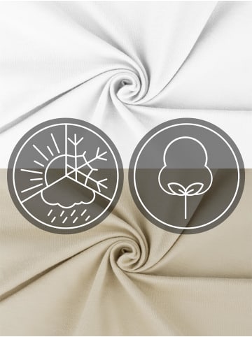 Aspero 2 x Spannbettlaken Ravello in Weiß/Beige